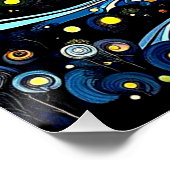 Fluid Moon over landscape Poster (Ecke)