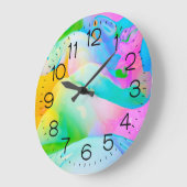 Fluid Neon Abstrakt Große Wanduhr (Winkel)