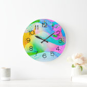 Fluid Neon Abstrakt Große Wanduhr (Zuhause)
