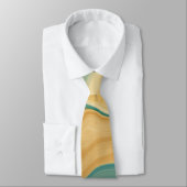 Fluid Swirl Marble Beige Neck Tie Krawatte (Gebunden)