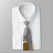 Fluid Swirl Marble Gold und Graue Neck Tie Krawatte (Gebunden)