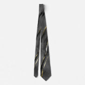 Fluid Swirl Marble Golden Black Neck Tie Krawatte (Rückseite)