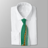 Fluid Swirl Marble Green und Gold Neck Tie Krawatte (Gebunden)