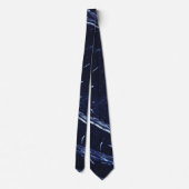 Fluid Swirl Marble Navy Blue Neck Tie Krawatte (Rückseite)