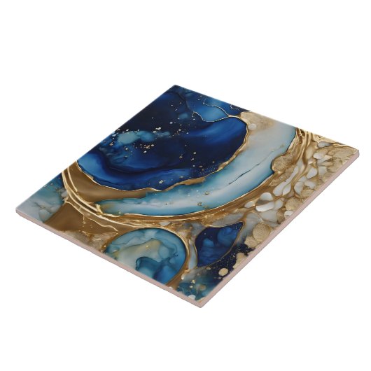 Fluide Abstrakte Goldmedaille Fliese (Seite)