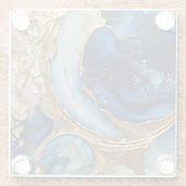 Fluide Abstrakte Goldmedaille Glasuntersetzer (Rückseite)