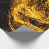 Fluide goldene Farbpartikel, die schön mit Geschenkpapier (Ecke)