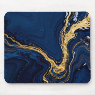 Fluide goldene Marmorwirbel Mousepad