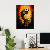 Fluide Motion Zeitgenössischer Expressionist Fish Poster (Heimbüro)