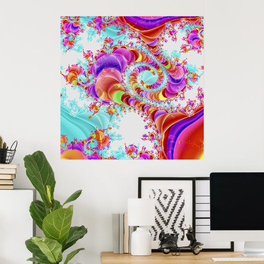 Fluidic infinfatadis Double Helix V 1 Art Print Poster (Heimbüro)