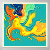 Fluidity of Joy: Abstract Waves Poster (Vorne)