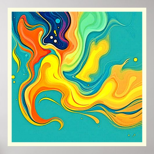 Fluidity of Joy: Abstract Waves Poster (Vorne)