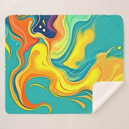 Fluidity of Joy: Abstract Waves Sherpadecke (Vorderseite (Horizontal))