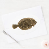 Fluke - Sommerflunder Ovaler Aufkleber (Umschlag)