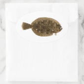 Fluke - Sommerflunder Ovaler Aufkleber (Tasche)