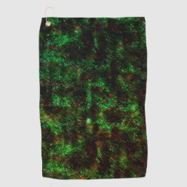 Fluktuation von dunklen Flecken auf leuchtend grün Golfhandtuch