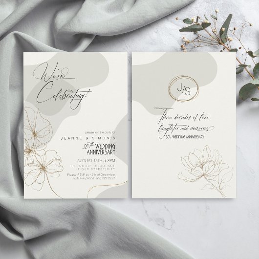 Fluktuative 30-jährige Jubiläumsneutrale ID168 Einladung