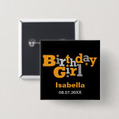 Fluktuierender Typ Birthday Girl Button (Vorne & Hinten)