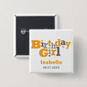 Fluktuierender Typ Birthday Girl Button (Vorne & Hinten)