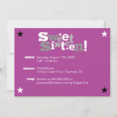 Fluktuierender Typ Sweet 16 Party Einladung (Rückseite)