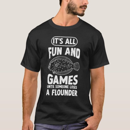 Flunder-Fischerei-Flunder T-Shirt (Vorderseite)