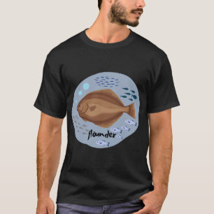 Flunderfisch-Illustration T-Shirt