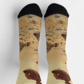 Flundern oder Plattfische, Vintage Meeresleben Socken (Oben)