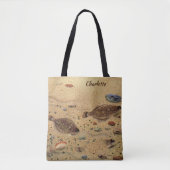 Flundern oder Plattfische, Vintage Meeresleben  Tasche (Vorderseite)