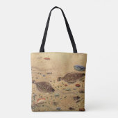 Flundern oder Plattfische, Vintage Meeresleben  Tasche (Rückseite)