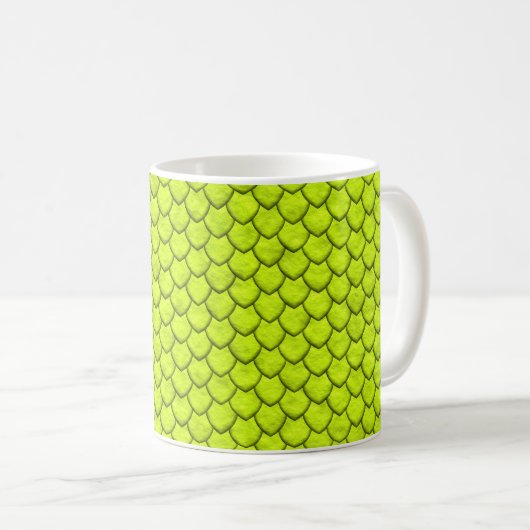 Fluo grüne Schlangen-Tasse Kaffeetasse (VorderseiteRechts)