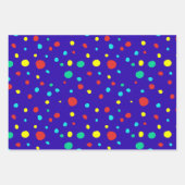 Fluor Bright Stars Streifen und Punkte Spaß Geschenkpapier Set (Vorderseite 3)