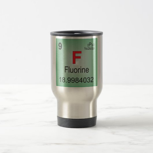 Fluor-einzelnes Element des Periodensystems Reisebecher (Mittel)