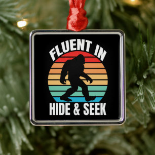 Fluor in Hide und Seek Funny Bigfoot Ornament Aus Metall
