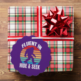 Fluor in Hide und Seek Funny Bigfoot Ornament Karte