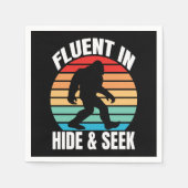Fluor in Hide und Seek Funny Bigfoot Serviette (Vorderseite)