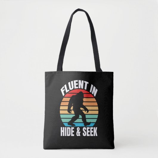 Fluor in Hide und Seek Funny Bigfoot Tasche (Vorderseite)