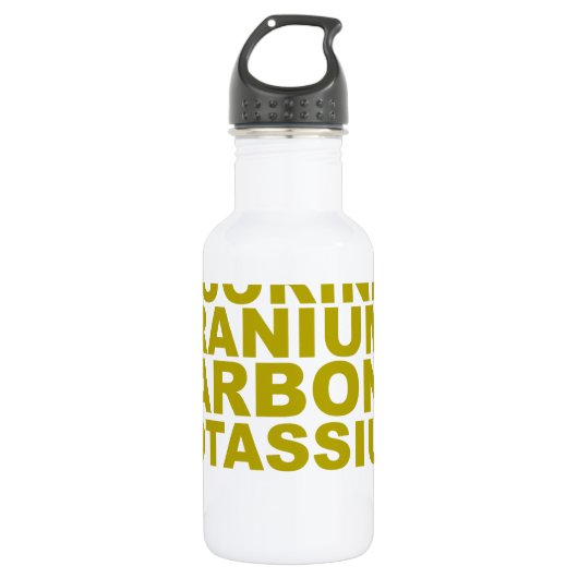 Fluor-Uran Kohlenstoff-Kalium Tshirt.png Trinkflasche (Vorderseite)