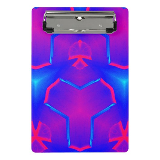 Fluorblau und rosa Mini-Zwischenablage Mini Klemmbrett (Vorderseite)