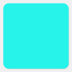 Fluorescent Aqua Aquamarin Neon Blue Personalisier Quadratischer Aufkleber