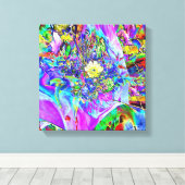 Fluorescent Blue, Lavender & Yellow Leinwand (Insitu (Holzboden))
