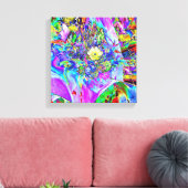 Fluorescent Blue, Lavender & Yellow Leinwand (Insitu (Wohnzimmer))