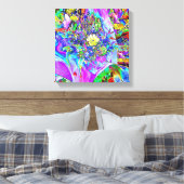 Fluorescent Blue, Lavender & Yellow Leinwand (Insitu (Schlafzimmer))