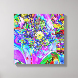 Fluorescent Blue, Lavender & Yellow Leinwand