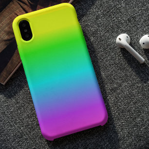 Fluorescent Bright Neon Ombre Rainbow iPhone 14 Hülle