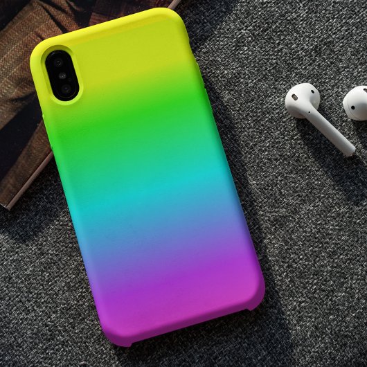 Fluorescent Bright Neon Ombre Rainbow iPhone Hülle