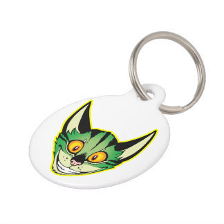 Fluorescent Cartoon Cat Dog Tag Tiermarke