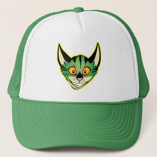 Fluorescent Cartoon Cat Hat Truckerkappe (Vorderseite)