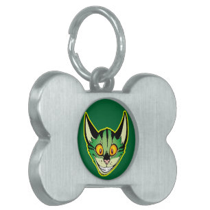 Fluorescent Cartoon Cat Pet Tag Tiermarke