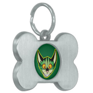 Fluorescent Cartoon Cat Pet Tag Tiermarke