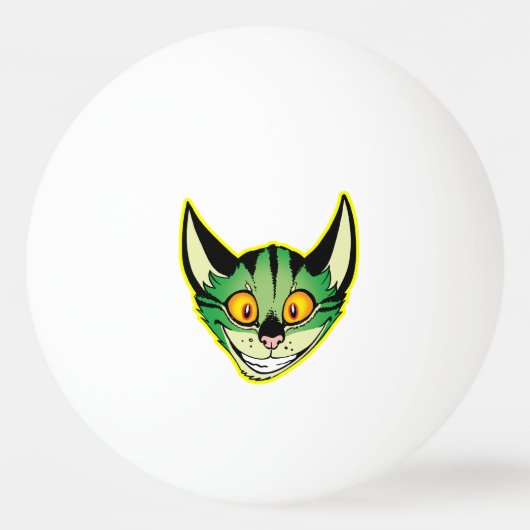 Fluorescent Cartoon Cat Ping Pong Ball Tischtennisball (Vorderseite)